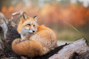 A Cool Fox Sitting In Snow Wallpaper