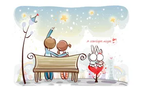 A Couple Sitting On A Bench Wallpaper