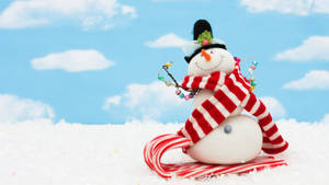 A Cozy Winter Day With A Cute Snowman! Wallpaper