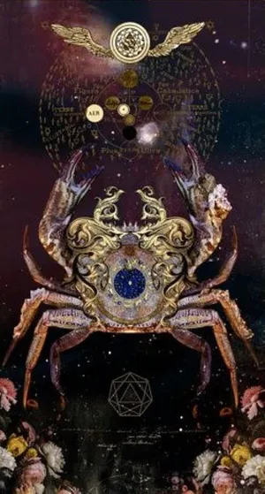 A Crab With A Star And Other Symbols Wallpaper