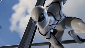 A Creative Interpretation Of The Iconic Spider-man In White Wallpaper