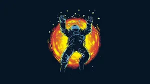 A Creative View Of An Astronaut In Space Wallpaper