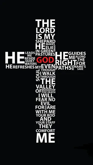 A Cross With Words On It Wallpaper