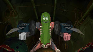 A Cucumber With A Robot On It Wallpaper