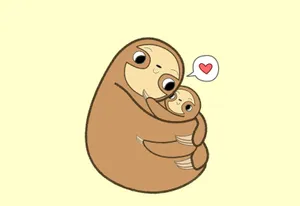 A Cute And Adorable Kawaii Sloth Hanging Out On A Branch Wallpaper