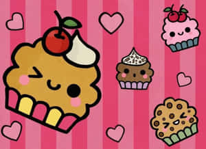 A Cute And Colorful Kawaii Dessert Explosion Wallpaper