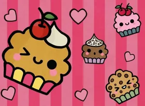 A Cute And Colorful Kawaii Dessert Explosion Wallpaper