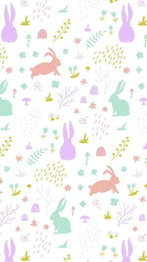 A Cute And Cuddly Kawaii Bunny Wallpaper