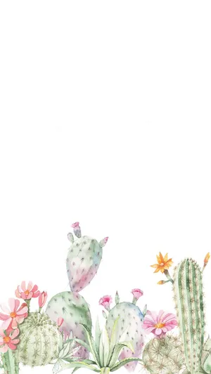 A Cute Cactus Ready To Brighten Up Your Home Wallpaper