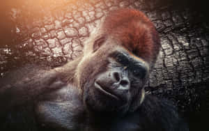 A Cute Gorilla Living In The Wild Wallpaper