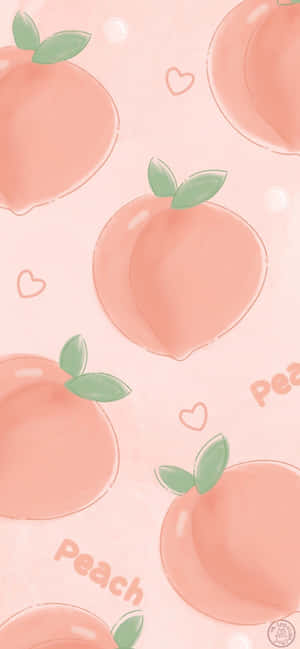 A Cute Peach Sitting In A Bowl Of Pink Flower Petals Wallpaper