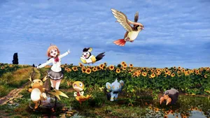 A Cute Raichu And Its Friends Ready For Adventure Wallpaper