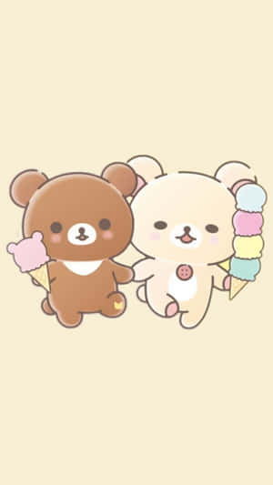 A Cute Rilakkuma Doll With A Bow Wallpaper