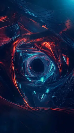 A Dark Abstract Image With A Red And Blue Eye Wallpaper