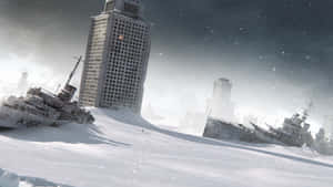 A Dark And Eerie Nuclear Winter Landscape Wallpaper