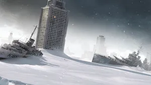 A Dark And Eerie Nuclear Winter Landscape Wallpaper