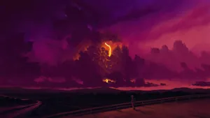 A Dark And Mysterious Anime Landscape Wallpaper