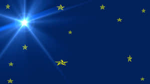 A Dark Sky Illuminated With A Twinkle Of Blue Stars Wallpaper