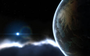 A Dazzling Journey - Eve Online Spaceship Traversing The Cosmic Oceans Wallpaper