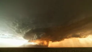 A Deadly Land-spouts Tornado Roaring Through The Vast Plains Wallpaper