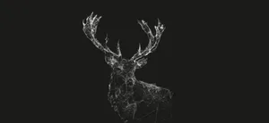 A Deer Head Is Shown In A Black Background Wallpaper