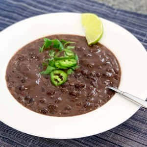 - A Delicious Bowl Of Black Bean Soup Wallpaper