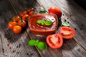 A Delicious Bowl Of Vibrant Red Sauce Wallpaper