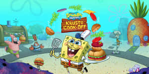 A Delicious Krabby Patty Served At The Krusty Krab Wallpaper