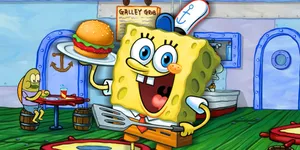 A Delicious Krabby Patty, The Iconic Burger From The Krusty Krab Wallpaper