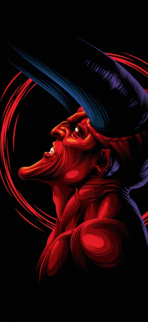 A Devil With A Red Head And A Black Background Wallpaper