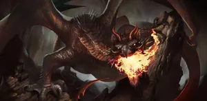 A Dragon With Fire Coming Out Of Its Mouth Wallpaper