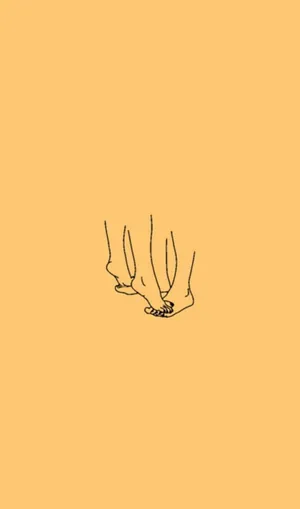 A Drawing Of A Hand Holding A Pig Wallpaper