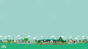 A Dreamy, Calming Animal Crossing Village. Wallpaper