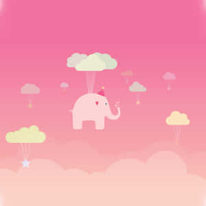 A Dreamy Pink Elephant Roaming The Skies Wallpaper