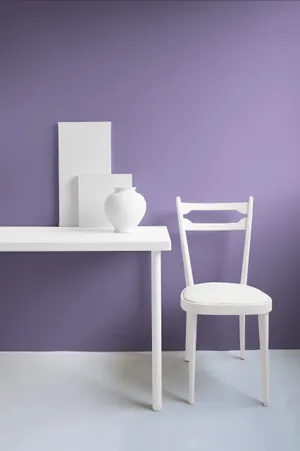 A Dreamy Shot Of A Lavender Blue Field In The Morning Light