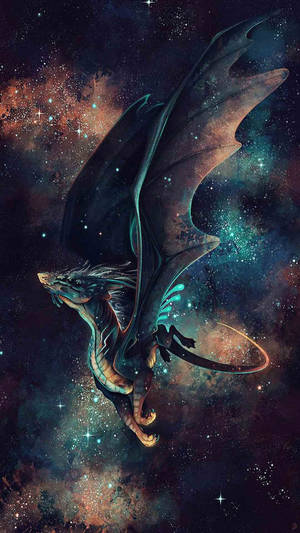 A Fantasy Art Of A Galaxy Dragon Wallpaper