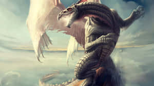 A Fantasy Dragon Spreading Its Wings In Glorious High Definition Wallpaper