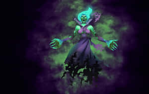 A Fearsome Evil Witch Casting A Dark Spell In The Night. Wallpaper