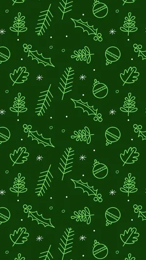 A Festive Dark Green Christmas Full Of Twinkling Lights And Joy. Wallpaper