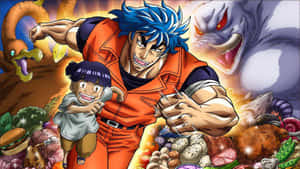 A Fierce Battle Between Toriko And A Dangerous Creature Wallpaper