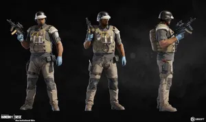 A Fierce Doc Character From Rainbow Six Siege In Action. Wallpaper