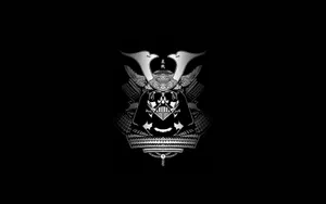 A Fierce Samurai Warrior In Black And White Wallpaper