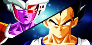 A Fierce Showdown Between Vegeta And Frieza Wallpaper