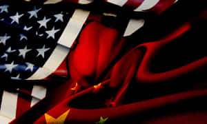 A Flag With The American And Chinese Flags Wallpaper