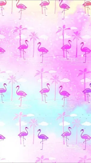 A Flock Of Graceful Pink Flamingos Wallpaper