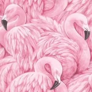 A Flock Of Vibrant Pink Flamingos Wallpaper