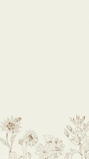 A Floral Background With A Border Of Flowers Wallpaper