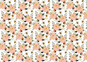 A Floral Pattern With Bees And Flowers Wallpaper