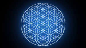 A Flower Of Life Symbol On A Black Background Wallpaper