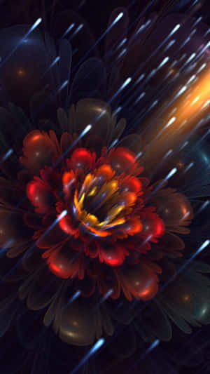 A Flower With A Red And Orange Flower Wallpaper